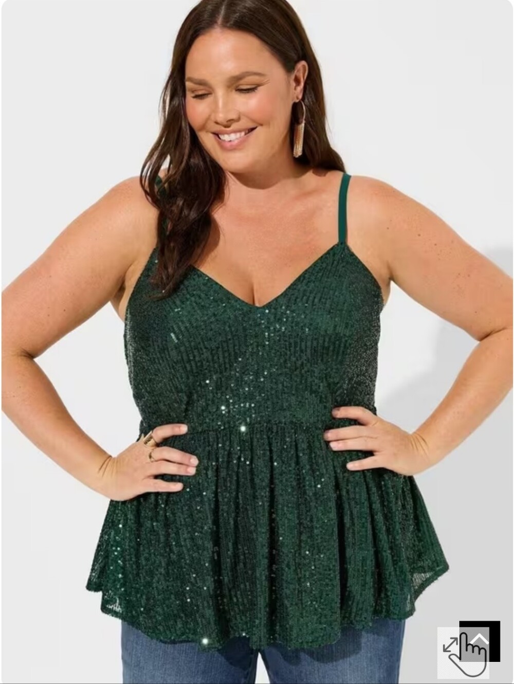 torrid Emerald Green Sequin Peplum Tank